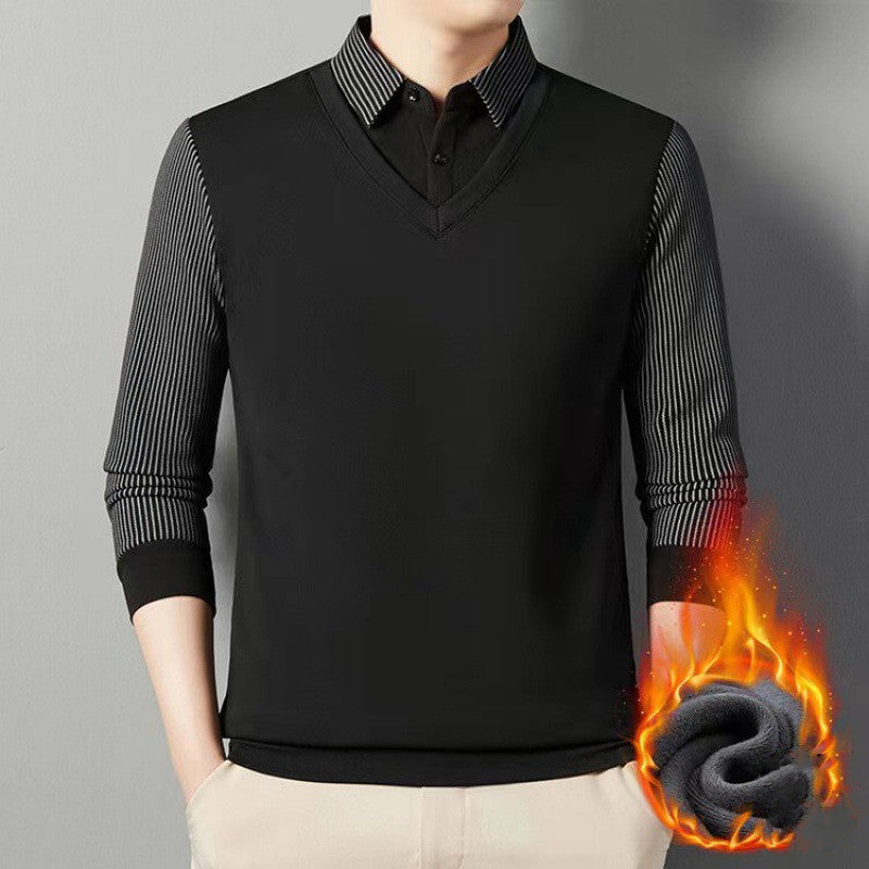 🔥【Promocja na czas ograniczony - 50%】👔 Męski zestaw dwóch części z sztucznego pluszu, z ciepłą podszewką 3806469