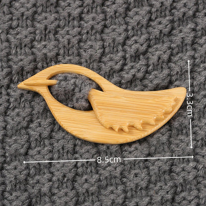 🎁(1 juego de 3)Broche de madera con forma de animal para regalar
