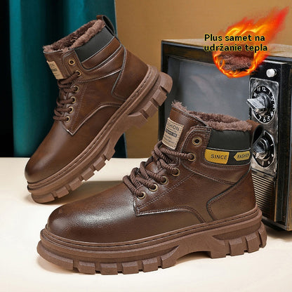 【39-46】🥾🥾🥾2026 Nové pracovné topánky v britskom štýle, vlnená podšívka, hrubá podrážka