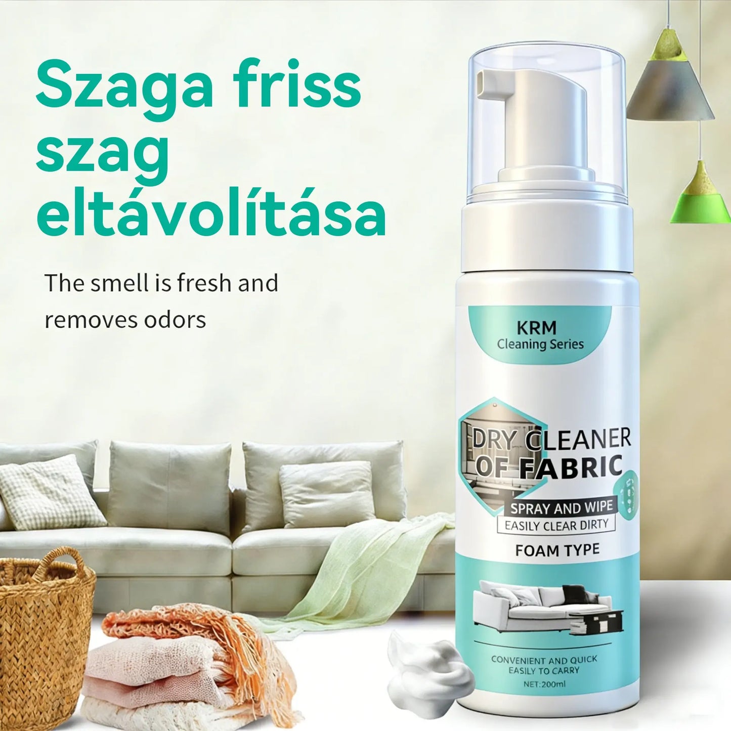 Ez a nagy teljesítményű kanapétisztító egy hatékony folteltávolító, amely nem igényel mosást, és alkalmas textíliák vegytisztítására.