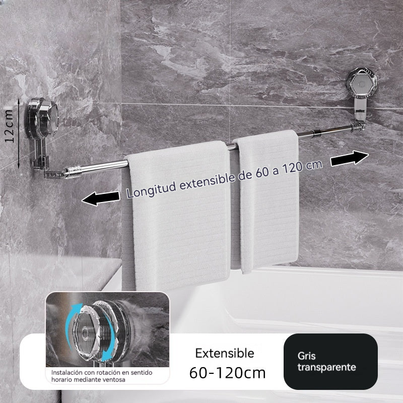 【Compra 1 y llévate 1 gratis】🚿✨ Barra de toalla con ventosa ajustable: no requiere perforar, no daña y tiene un agarre cómodo.