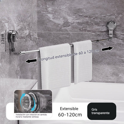 【Compra 1 y llévate 1 gratis】🚿✨ Barra de toalla con ventosa ajustable: no requiere perforar, no daña y tiene un agarre cómodo.