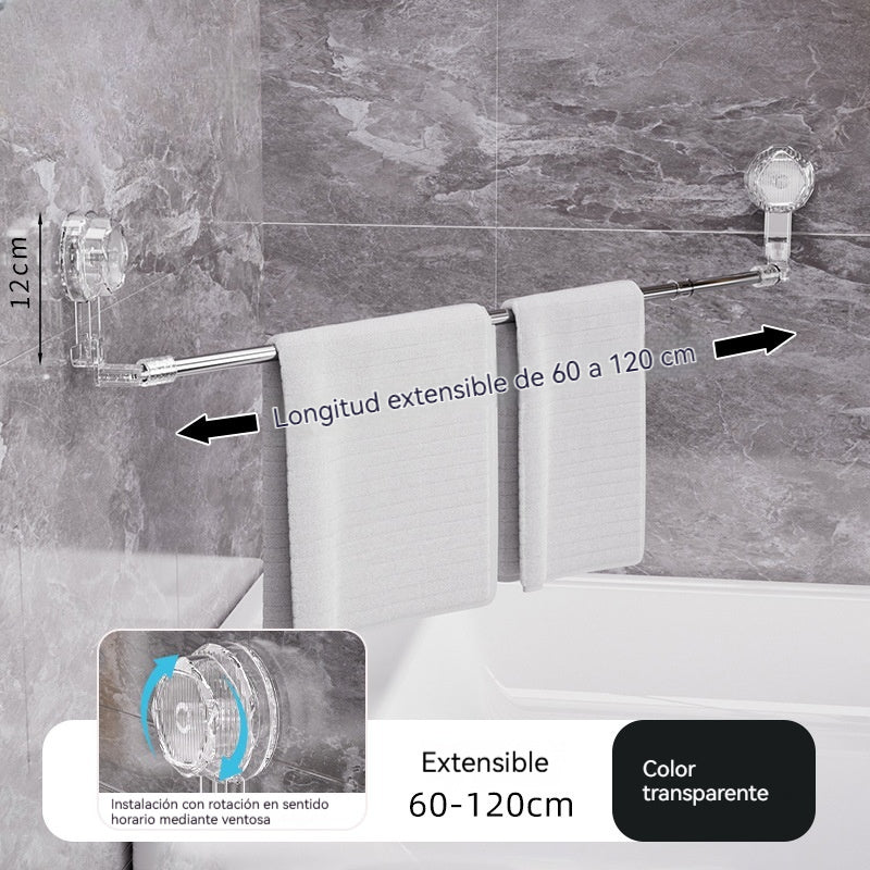 【Compra 1 y llévate 1 gratis】🚿✨ Barra de toalla con ventosa ajustable: no requiere perforar, no daña y tiene un agarre cómodo.