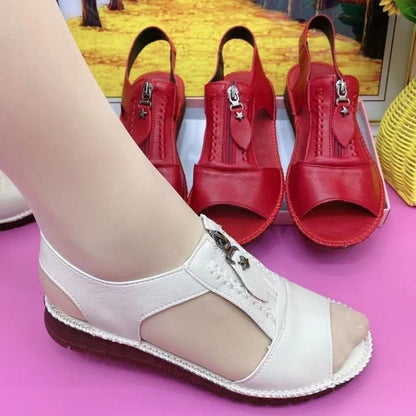 🔥【Letnia promocja】【35-43】2025 Nowe sandały Płaskie buty Skóra naturalna Miękkie buty antypoślizgowe Miękka podeszwa