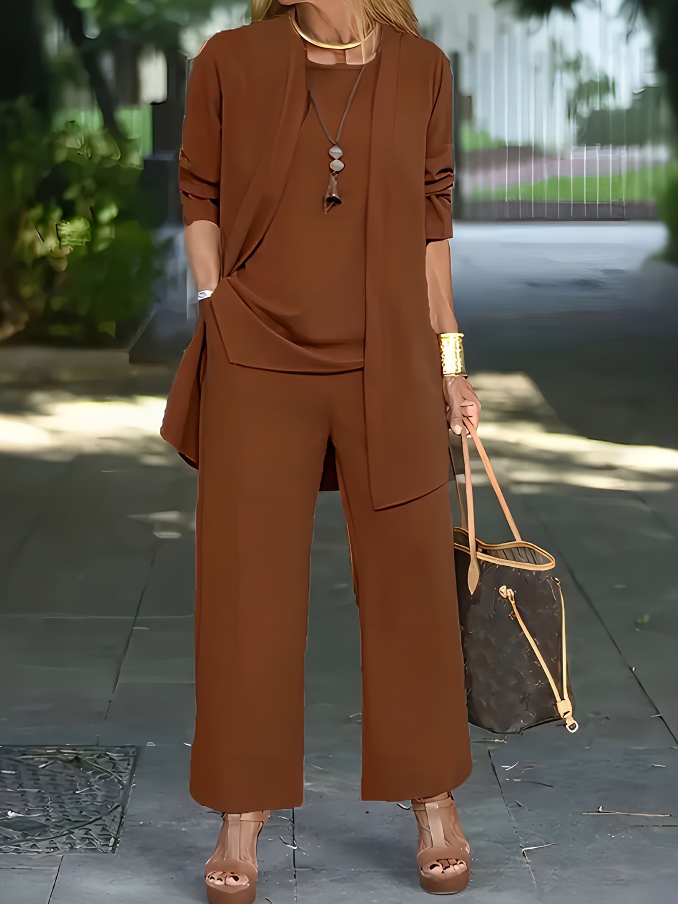 🧥【S-5XL】Elegancki damski komplet trzyczęściowy, luźny krój🍂 – Kup jeden, a drugi dostaniesz za pół ceny