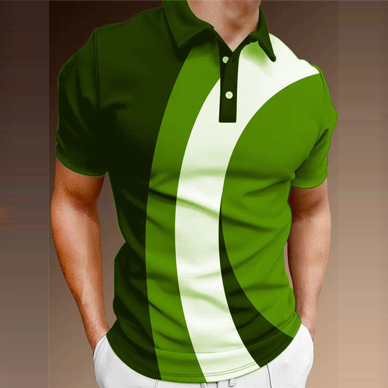 👔【S-5XL】🔥Nowa letnia męska koszulka POLO z nadrukiem 3D w paski
