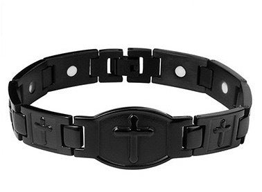 Kup jeden, a drugi dostaniesz gratis 🎁💙 Bransoletka Feraco z krzyżem miedzianym dla mężczyzn, magnetyczna bransoletka lecznicza z 46 magnesami – 99,99% czystej miedzi