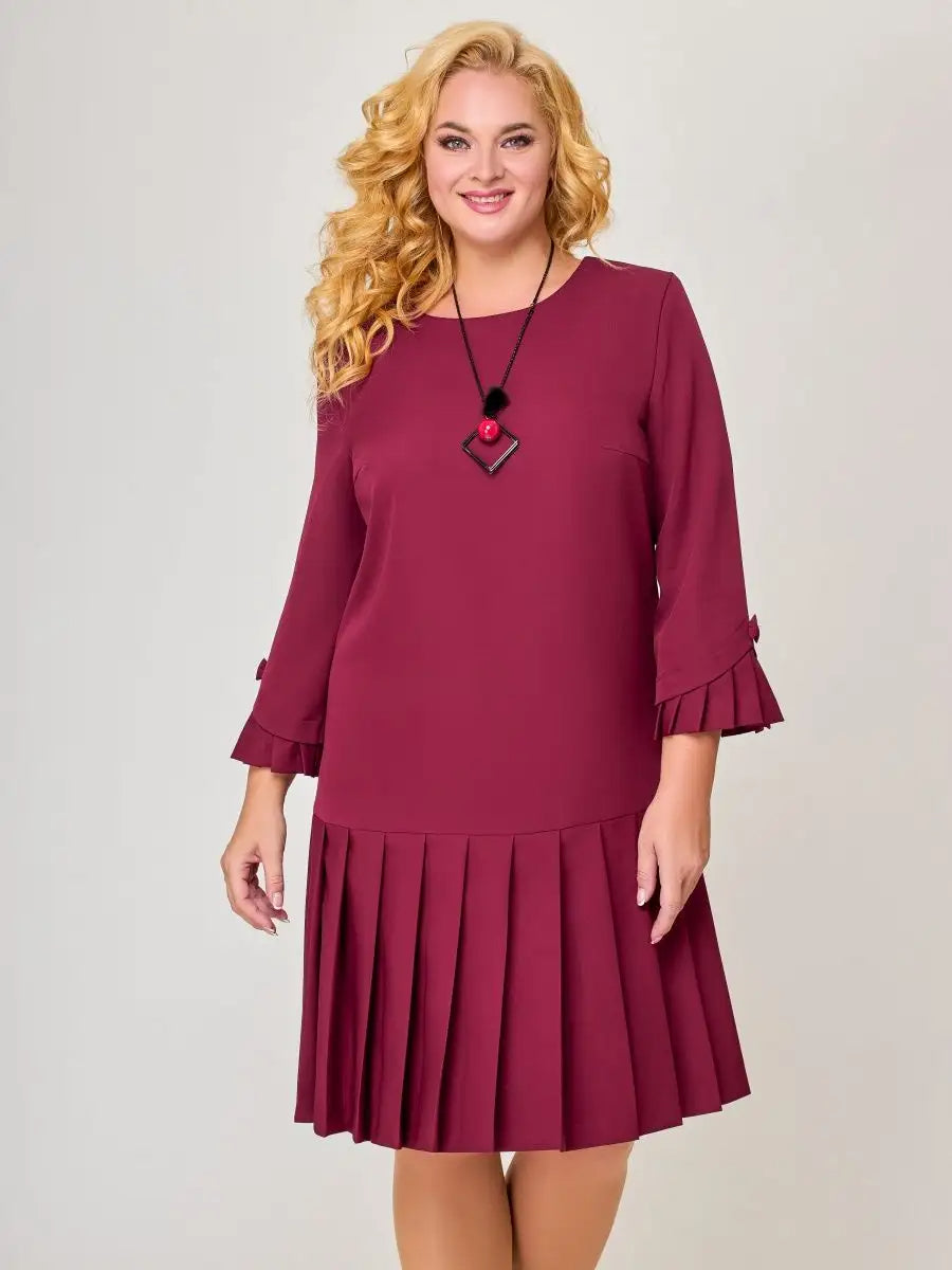 💌 【S-5XL】👗 2025 zimowa nowa wysokiej jakości elegancka sukienka w jednolitym kolorze