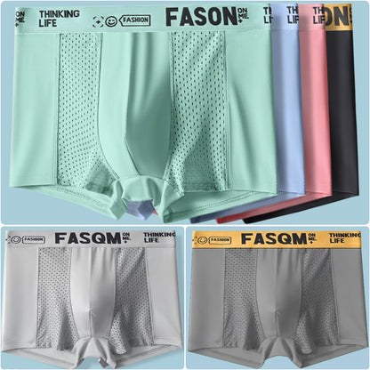 【6 db】 Férfi Ice Silk légáteresztő hálós boxernadrág