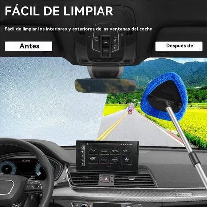 🚗🎁【2 piezas de plástico triangulares + 8 fundas de tela】💦Kit de limpieza de parabrisas de coche - extensible y giratorio 180°