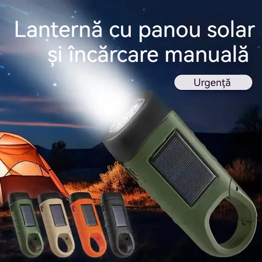 🔥 Kup 1 i otrzymaj 1 gratis 🔥⚡Latarka z panelem słonecznym i ręcznym ładowaniem – przenośny generator idealny na wypadek sytuacji awaryjnych i przygód!