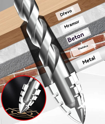 🥇【3+4+5+6+8+10+12mm】Excentrický vrták sedmé generace z extra tvrdé wolframové oceli se zubatým hrotem