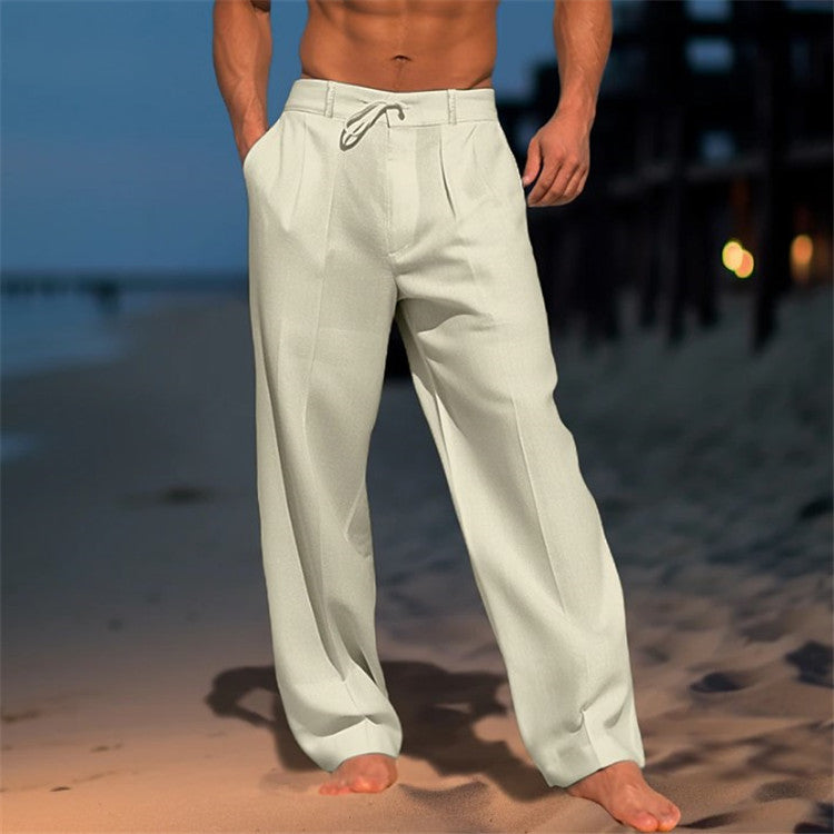 🏖️👖【Descuento de verano – 50% 🔥】【S–3XL】😍 Pantalones casuales de lino para hombre en tallas grandes, cómodos y transpirables, ideales para el día a día y las vacaciones.
