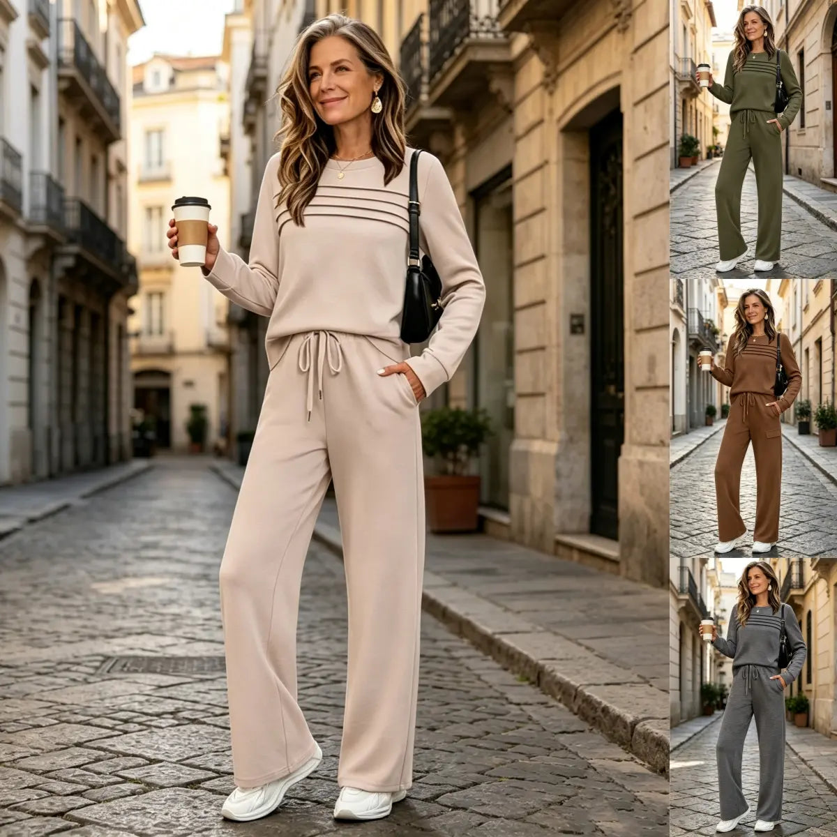 🔥Ostatni dzień – 50% zniżki 💖【S-5XL】Damski, modny, sportowy zestaw na co dzień, wysokiej jakości bawełniana koszulka z długim rękawem + spodnie - E ✅️Płatność przy odbiorze