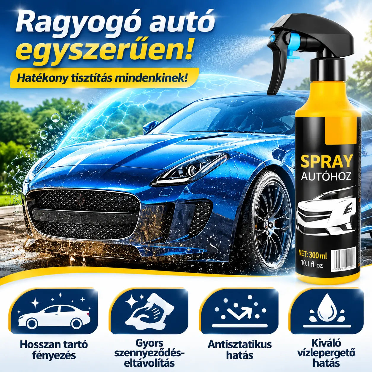 🚗Nanohidrofób bevonat spray autókhoz