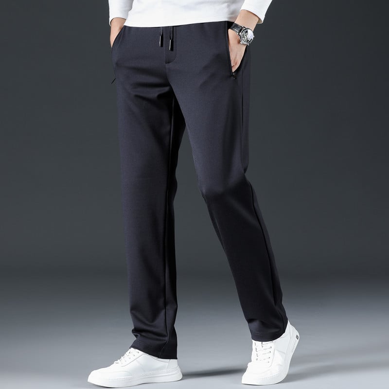 👖【L–8XL】🔥 Męskie letnie spodnie biznesowe z jedwabiu lodowego – elastyczny pas, odpowiednie dla osób o wadze 45–135 kg – cena specjalna