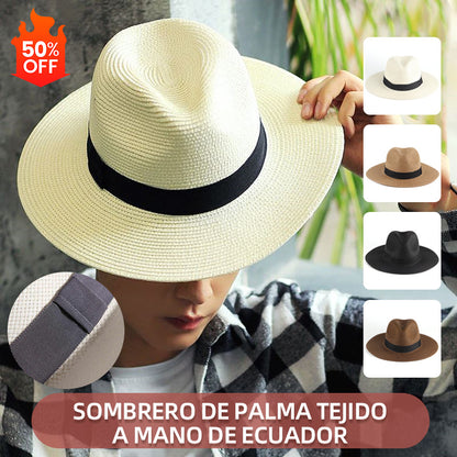 🌿💥 Új termékek -50% kedvezmény 【56-58cm】Kézzel készített ecuadori pálmakalap