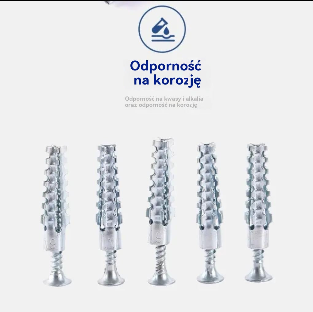 【300 szt.】🔩 Superwytrzymały metalowy kołek rozporowy z ząbkami do solidnych mocowań na każdej ścianie