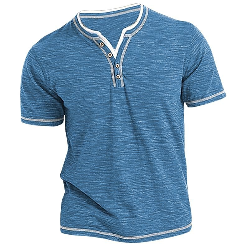 🔥🔥【Koszule męskie 50% rabatu】【S-3XL】Męski T-shirt na co dzień z krótkim rękawem i dekoltem w kształcie litery V