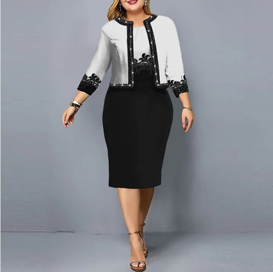 👗✨【S-5XL】damska dwuczęściowa, modna i elegancka, profesjonalnie wystylizowana odzież damska (top + spódnica)