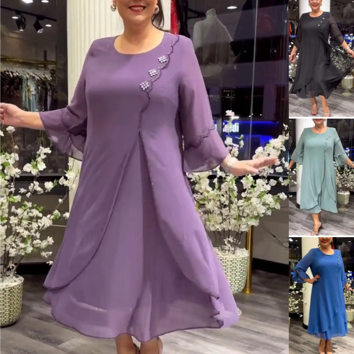 👗【S-5XL】2025 Nowe sukienki z szyfonu wysokiej jakości