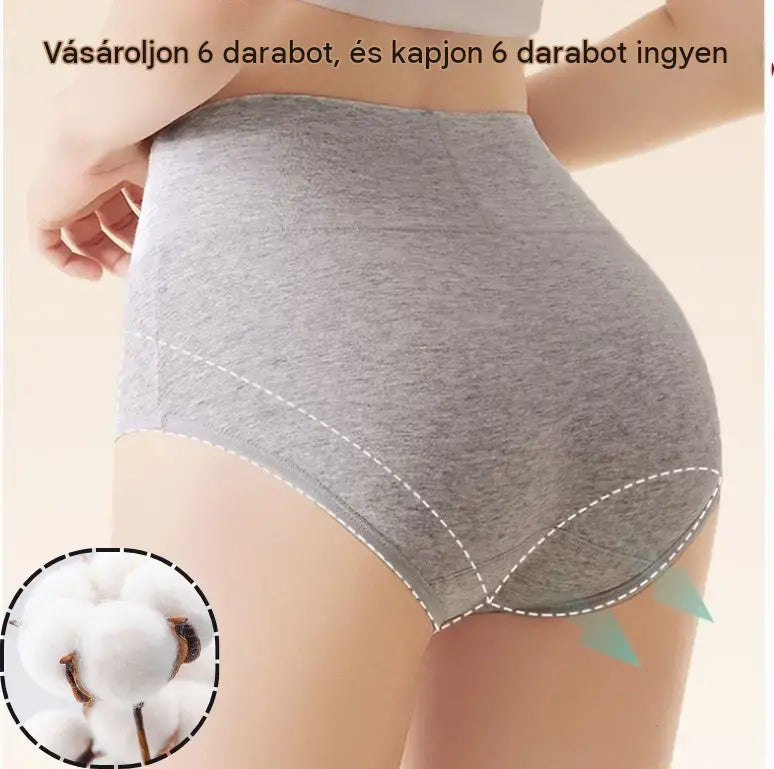 💖【Vásárolj egyet, kapsz egyet ingyen】 - 【6 darabos szett】 Magas derekú, csípőemelő alakformáló alsónemű, prémium pamutanyagból✨️ (45-105 kg)