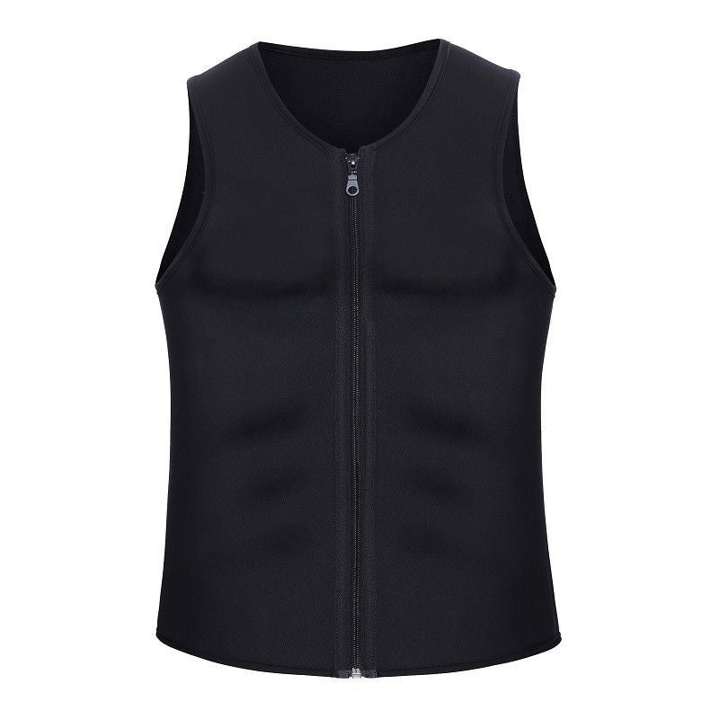 【S-4XL】💪👕Vestă cu fermoar pentru controlul burticii pentru bărbați
