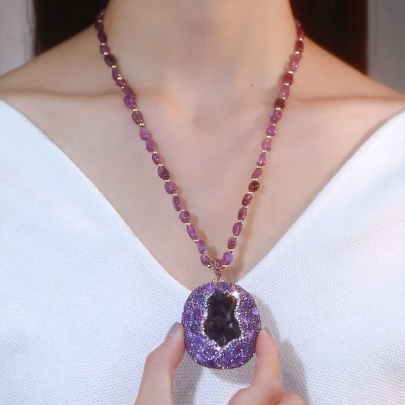 ✨Luksusowy naszyjnik z naturalnym, surowym ametystem