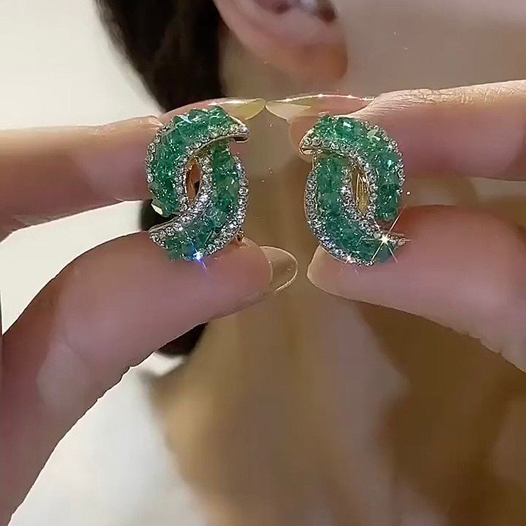 🏆Compra 2 y llévate 2 gratis✨【4 Pares】Elegantes aretes de oro con diamantes brillantes