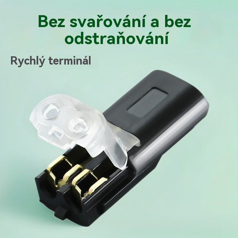 🔥Časově omezená nabídka【Kupte 20, získejte 20 zdarma】🔥🏆Dvojitý kabelový konektor s pojistnou sponou Bez pájení svorky pro vodiče bez nutnosti odizolování kabelu odolné vůči vysokým teplotám dlouhá životnost