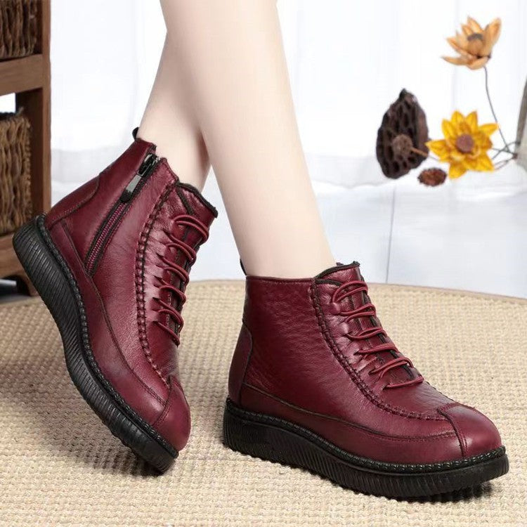 【35-43】Nowy styl jesienno-zimowy grube, ciepłe botki z miękką podeszwą