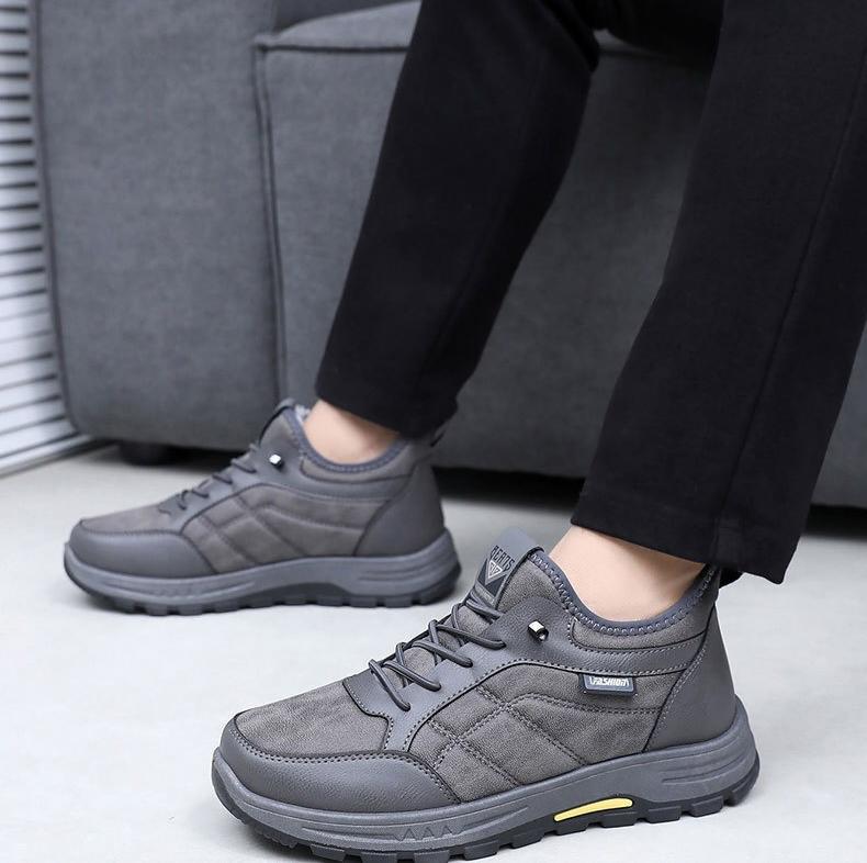 🔥🔥 【39-44】Botas cálidas de algodón para hombre, forro polar grueso, suela suave antideslizante