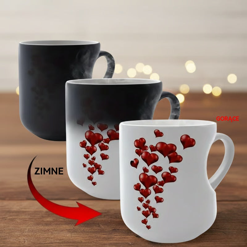 📢📢50% zniżki!!! ⏰ Walentynkowy ceramiczny kubek w kształcie serca, zmieniający kolor💝✨