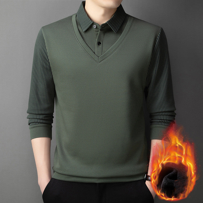 🔥【Promocja na czas ograniczony - 50%】👔 Męski zestaw dwóch części z sztucznego pluszu, z ciepłą podszewką 3806469