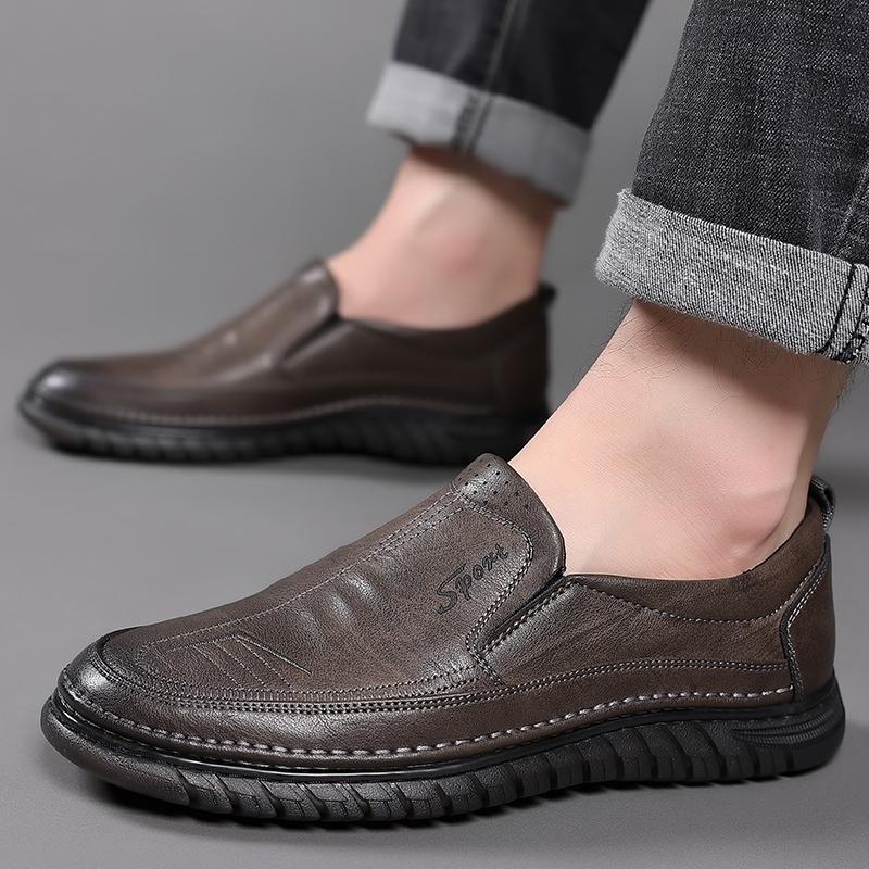 👞Promoción limitada 50%【39-44】Zapatillas deportivas de hombre 2025, de cuero natural, con suela suave, antideslizantes y transpirables" ✅