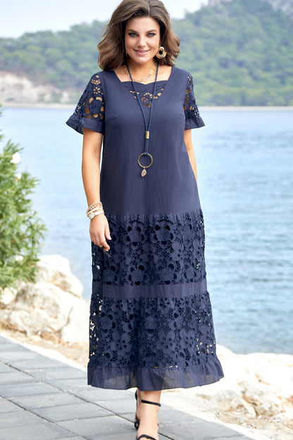 🔥💖【S-5XL】Módne a elegantné dlhé čipkované šaty 