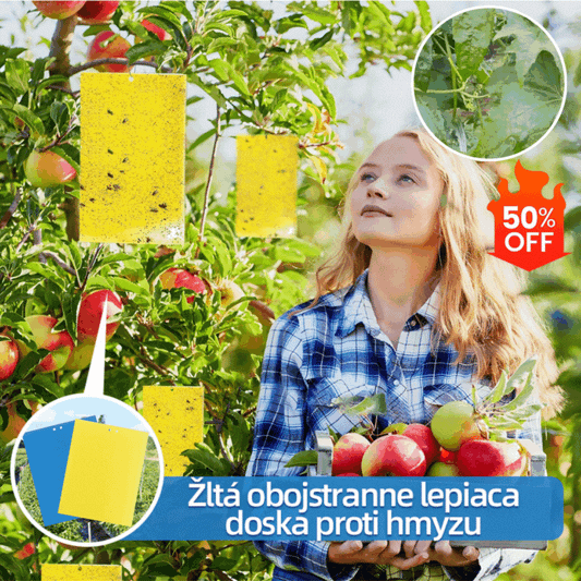 【30% ZNIŻKI】💥【90 szt.】Żółta dwustronna tablica samoprzylepna na owady, naklejki na pułapki na owady w ogrodzie warzywnym