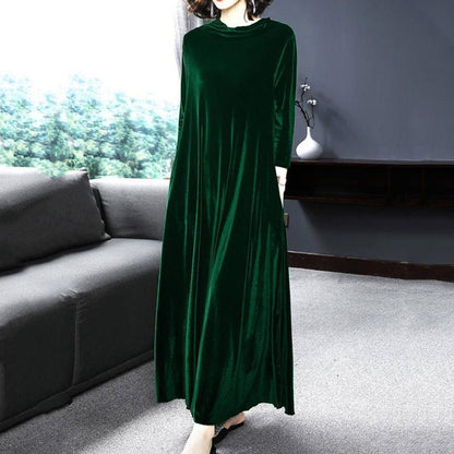 【M-4XL】Elegancka złota aksamitna sukienka, która emanuje elegancją od środka!