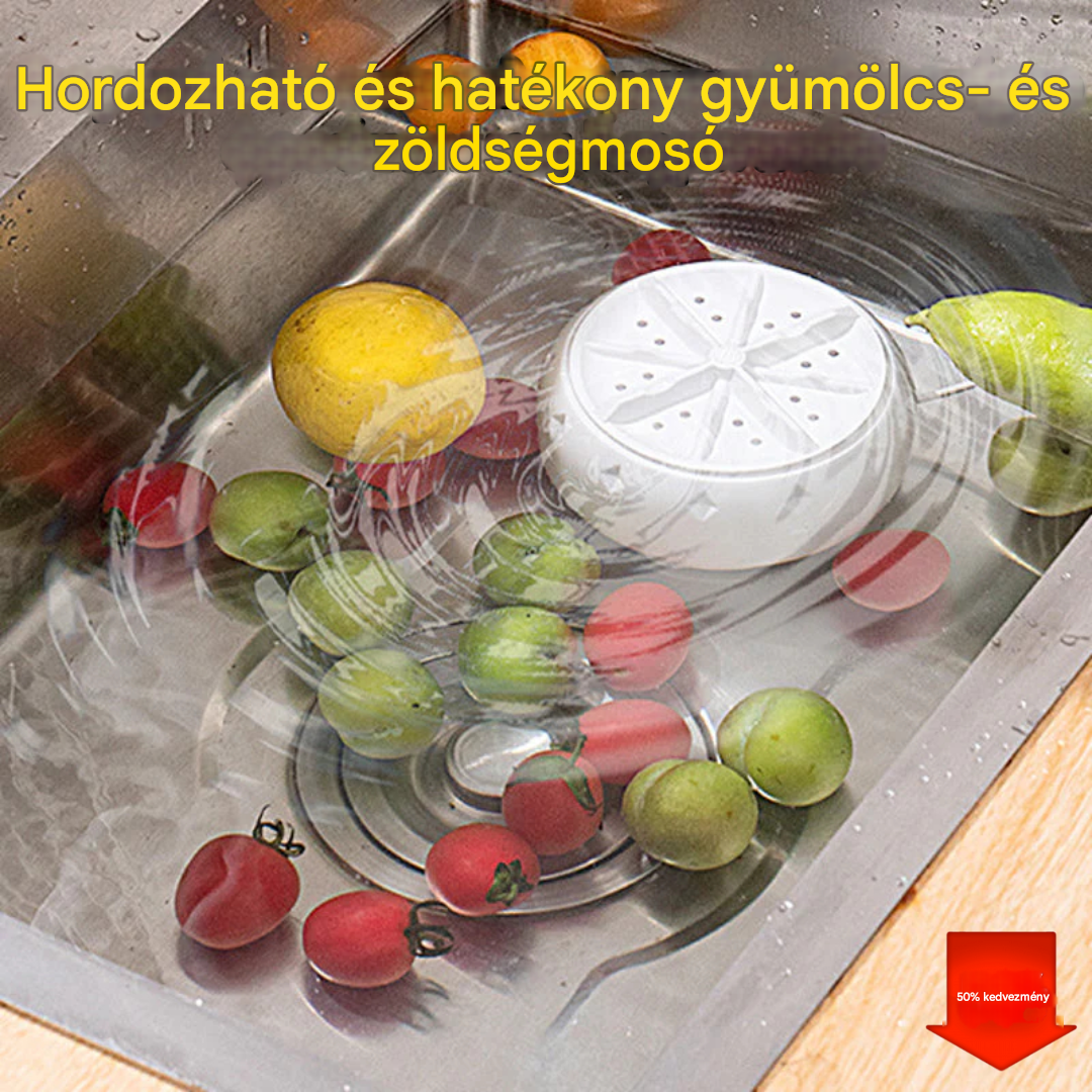 【Vásároljon 1-et, kapjon 1-et ingyen】🍉🥬 Hordozható, nagy hatékonyságú zöldségmosógép
