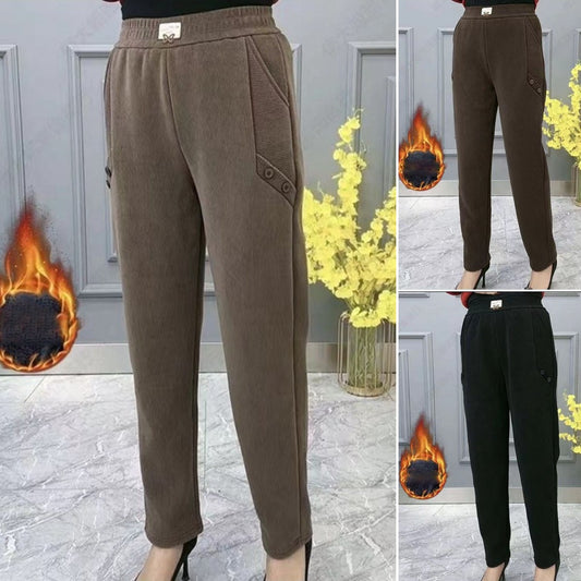 🔥🔥【2XL-5XL】Nowe, jesienne i zimowe, pogrubione, aksamitne, luźne spodnie na co dzień w dużych rozmiarach ✅【55-92,5kg】