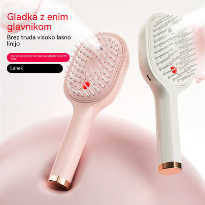 💖💨Krtača za lase z enim gumbom za pršenje, ki učinkovito preprečuje zapletanje las.