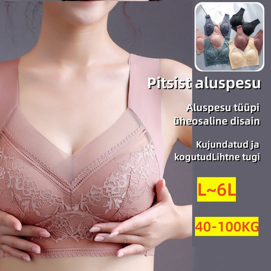 【1 komplet 4 sztuki】【40-110 KG】Damski wygodny, bezszwowy koronkowy biustonosz