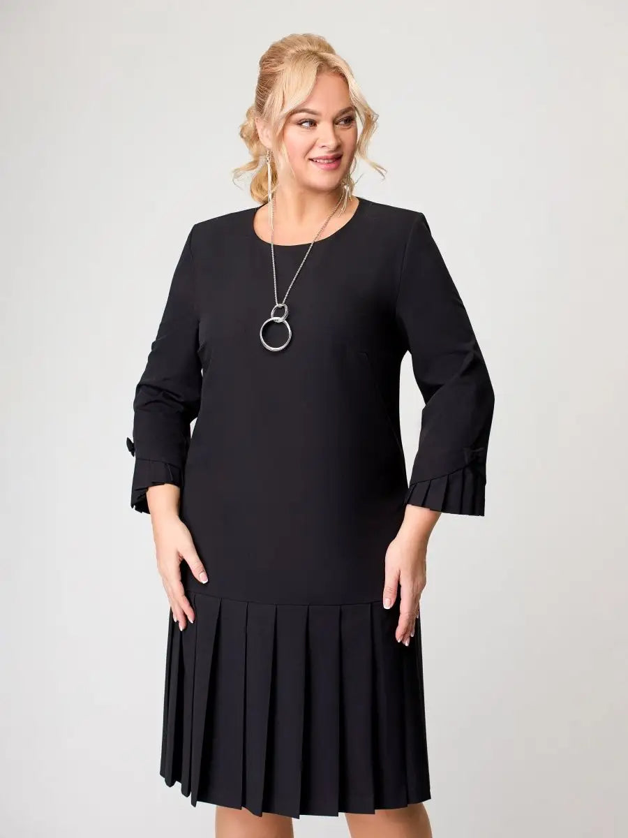 💌 【S-5XL】👗 2025 zimowa nowa wysokiej jakości elegancka sukienka w jednolitym kolorze