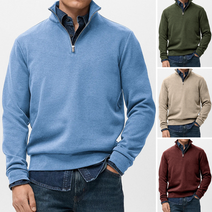 👔【S-5XL】Nowa męska bluza z długim rękawem i stójką, zapinana na suwak