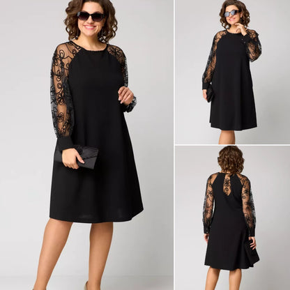 💖💖【S-5XL】Elegancka | Na każdą porę roku | Sukienka z siateczkowymi rękawami