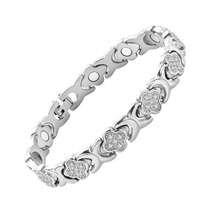 🎁【Kup 1, otrzymaj 1 gratis】✨Magnetyczna bransoletka z diamentami Clover – odkryj swój sekret łagodzenia stresu i poprawy samopoczucia dzięki magnesom