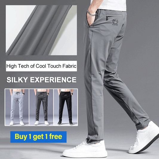 💥【80%OFF】Pantaloni casual pentru bărbați din mătase de gheață, super elastici, respirabili