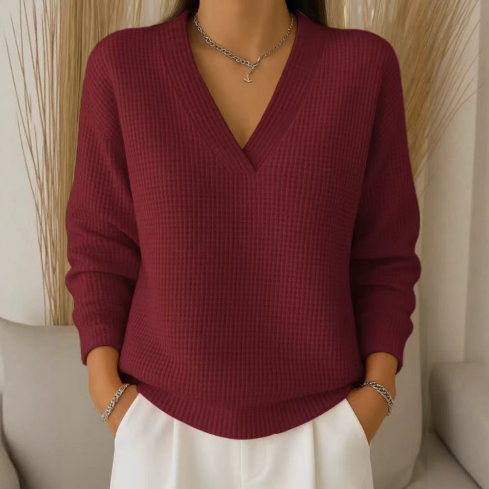 🔥【S-3XL】Elegantna i udobna ženska bluza s V-izrezom