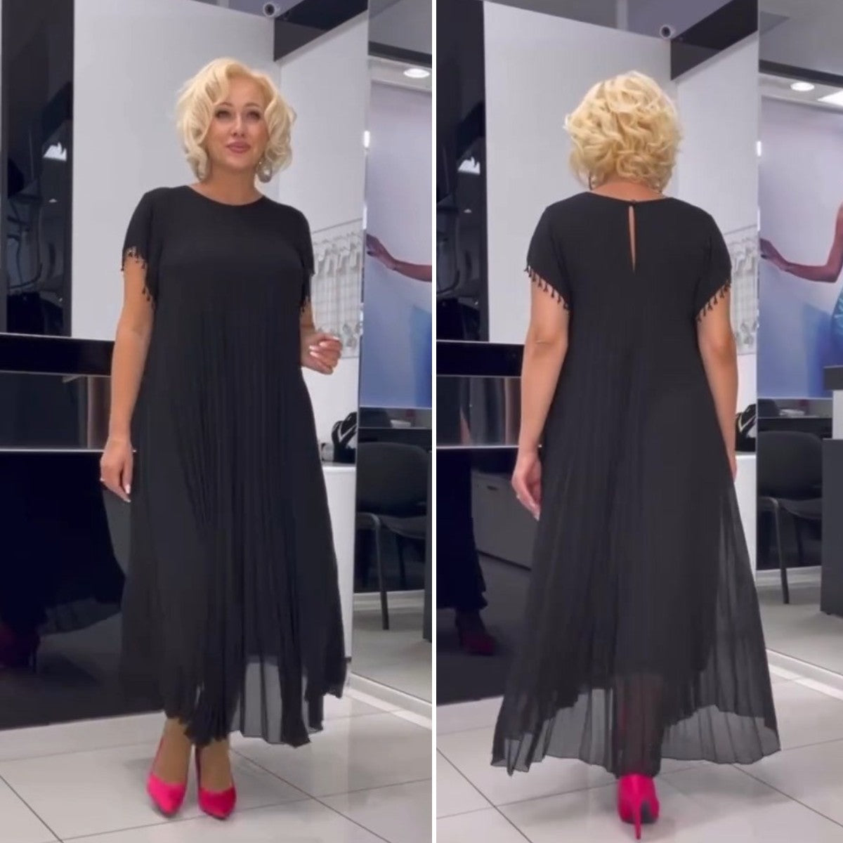 【🔥🏆Najlepiej sprzedające się produkty】 👗【S-5X2024 Nowa, wysokiej jakości elegancka sukienka z szyfonu