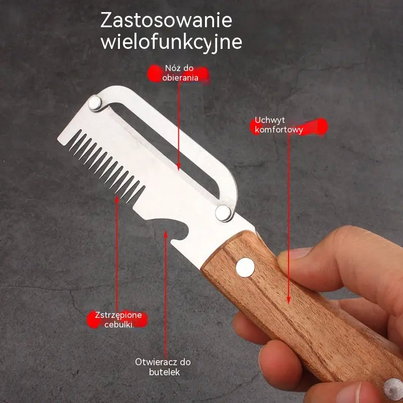 ✅Kup 1, a 1 dostaniesz gratis (2 produkty) 🧅🔪 Wielofunkcyjny obierak kuchenny 3 w 1: obiera, kroi i otwiera butelki! 🔥